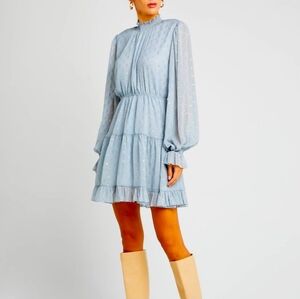 Blue Polka Dot Mini Dress